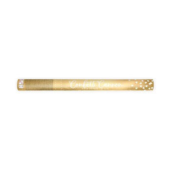 Tun confeti inimioare, Auriu, 60cm Tun confeti inimioare, Auriu, 60cm