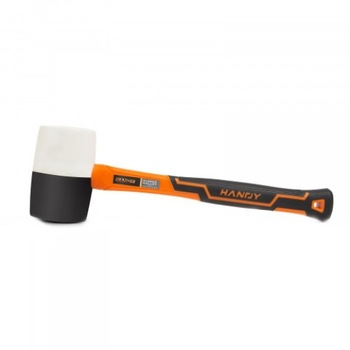 Ciocan cauciuc cu maner din fibra de sticla 450 g, ergonomic, antiglisant, negru/portocaliu Ciocan cauciuc cu maner din fibra de sticla 450 g, ergonomic, antiglisant, negru/portocaliu