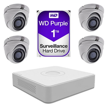 Sistem supraveghere video 4 camere 5MP interior/exterior Hikvision, 4K UltraHD + 1TB HDD Sistem supraveghere video 4 camere 5MP interior/exterior Hikvision, 4K UltraHD + 1TB HDD