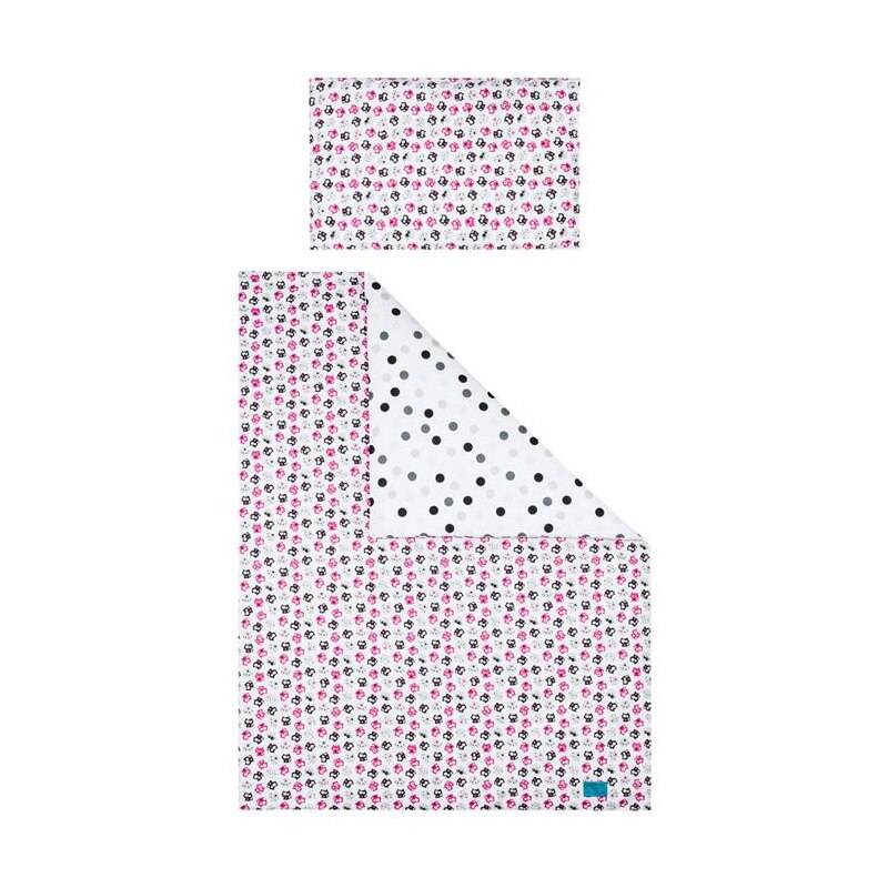 Set lenjerie de pat 5 piese pentru bebelusi Belisima Kociaki P01-635R, Multicolor