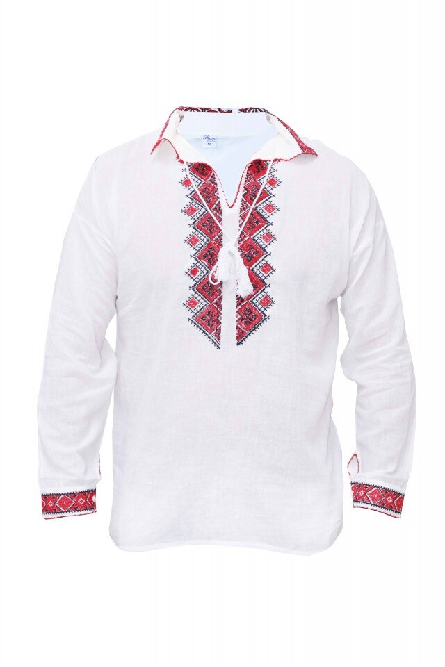 Bluza barbati tip ie, alb, traditionala, DAE3981, Alb, 2XL