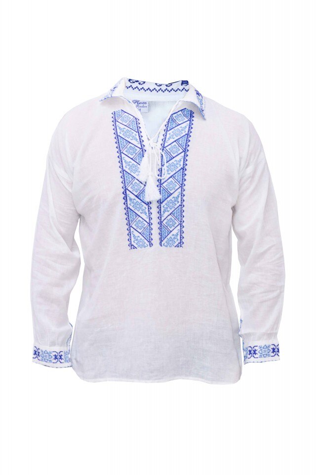 Bluza barbati tip ie, alb, traditionala, DAE3983, Alb