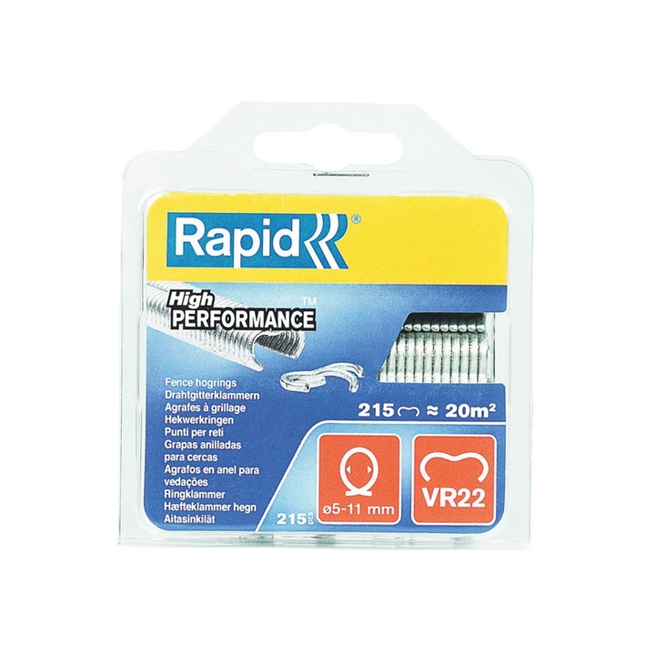 Скоби за ограда Rapid HOG VR22/5-11 mm, поцинковани, 215/ блистер
