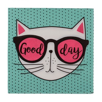 Servetele de masa pentru petrecere cu pisica, 33 x 33 cm, Radar 145196, Set 20 buc Servetele de masa pentru petrecere cu pisica, 33 x 33 cm, Radar 145196, Set 20 buc