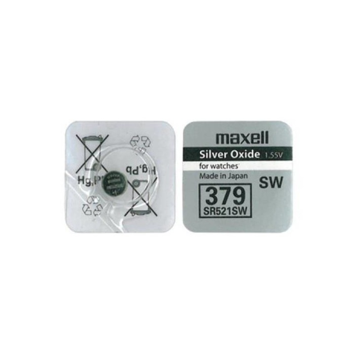 MAXELL Ezüst lapos elem, 1,5V 379A (SR521SW)