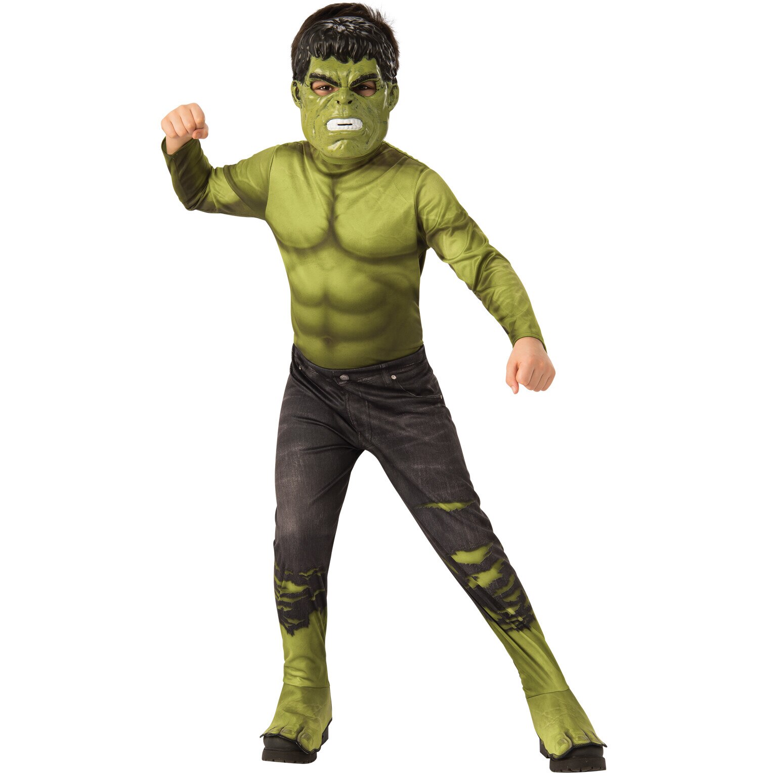 Costum carnaval copii Hulk cu masca ,verde ,6-8ani, Rubies