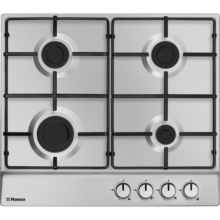 Plita incorporabila Hansa BHGI61010, Gaz, 4 arzatoare, Aprindere electrica, Inox