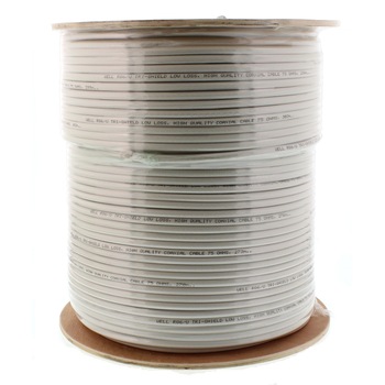 Cablu coaxial RG6 Well, fire otel cuprat, triplu ecranat, 64X0.12mm AL+Folie Al, 305m/rola Cablu coaxial RG6 Well, fire otel cuprat, triplu ecranat, 64X0.12mm AL+Folie Al, 305m/rola