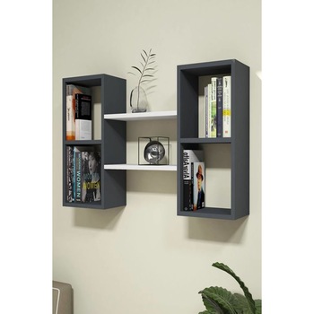 Raft de perete, Matilda Homs, gri antracit/alb, 60 x 105 x 20 cm, PAL Raft de perete, Matilda Homs, gri antracit/alb, 60 x 105 x 20 cm, PAL