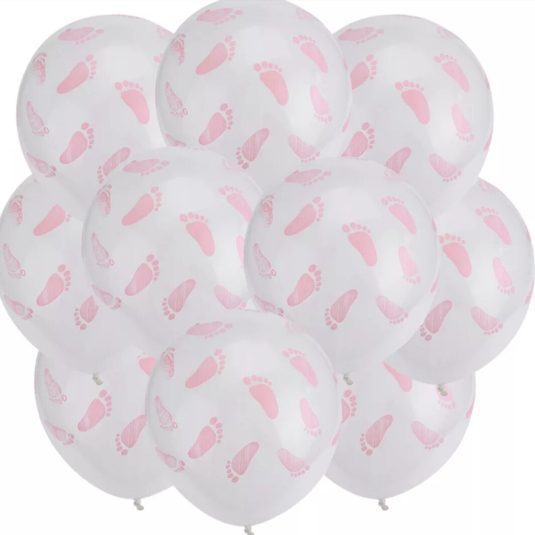 Set 20 Baloane Latex, Botez, Imprimeu Talpa, Roz