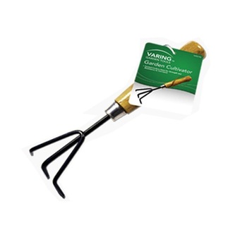 Cultivator Varing, otel, 3 colti, cu maner din lemn lacuit EVO Cultivator Varing, otel, 3 colti, cu maner din lemn lacuit EVO