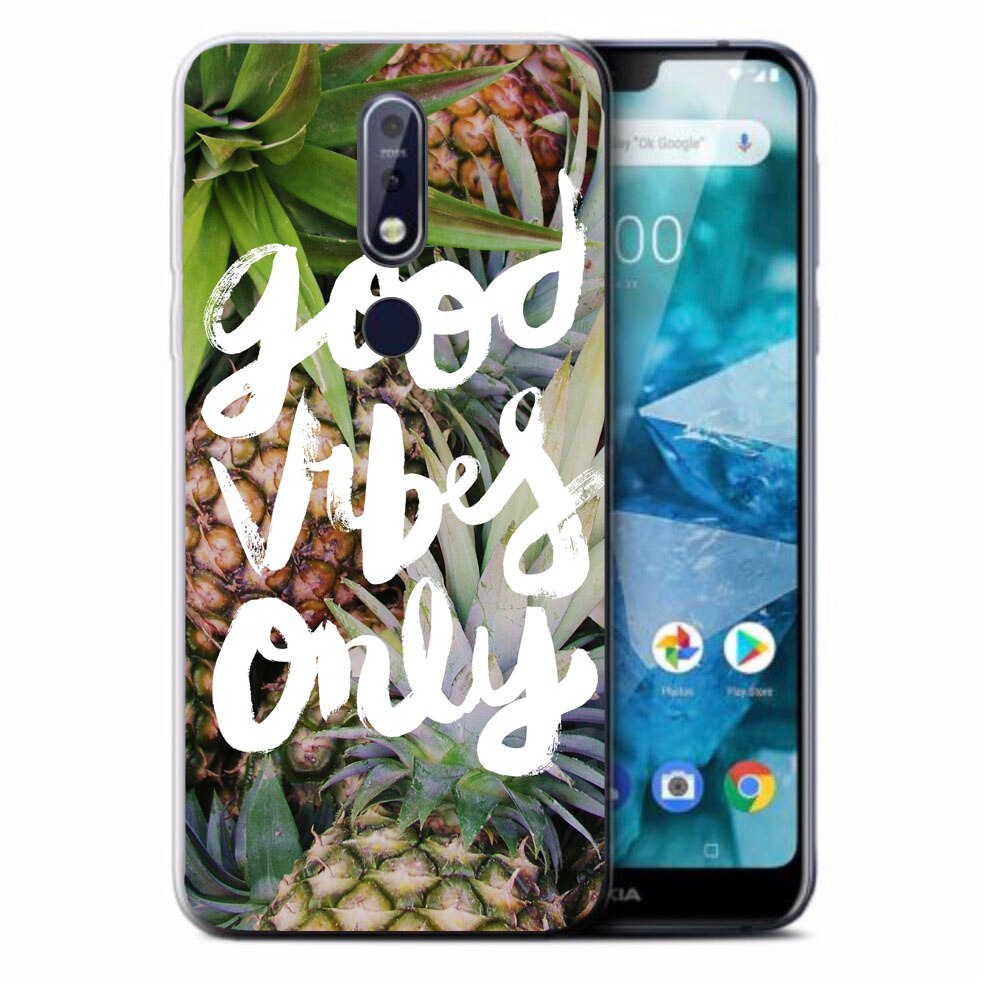 Husa Nokia 7.1 2018 Silicon Gel Tpu Model Good Vibes Only Multicolor