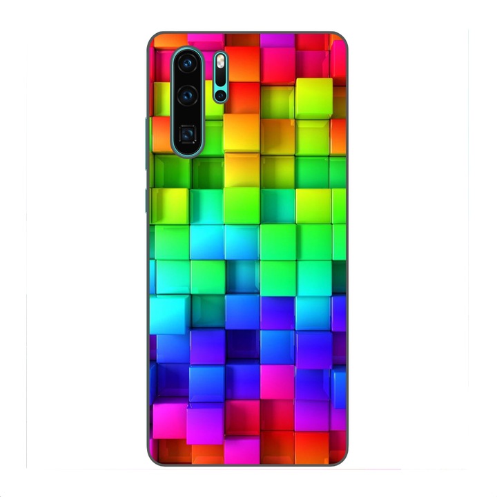 Силиконов гел Tpu калъф за Huawei P30 Pro Цветни кубчета Многоцветен