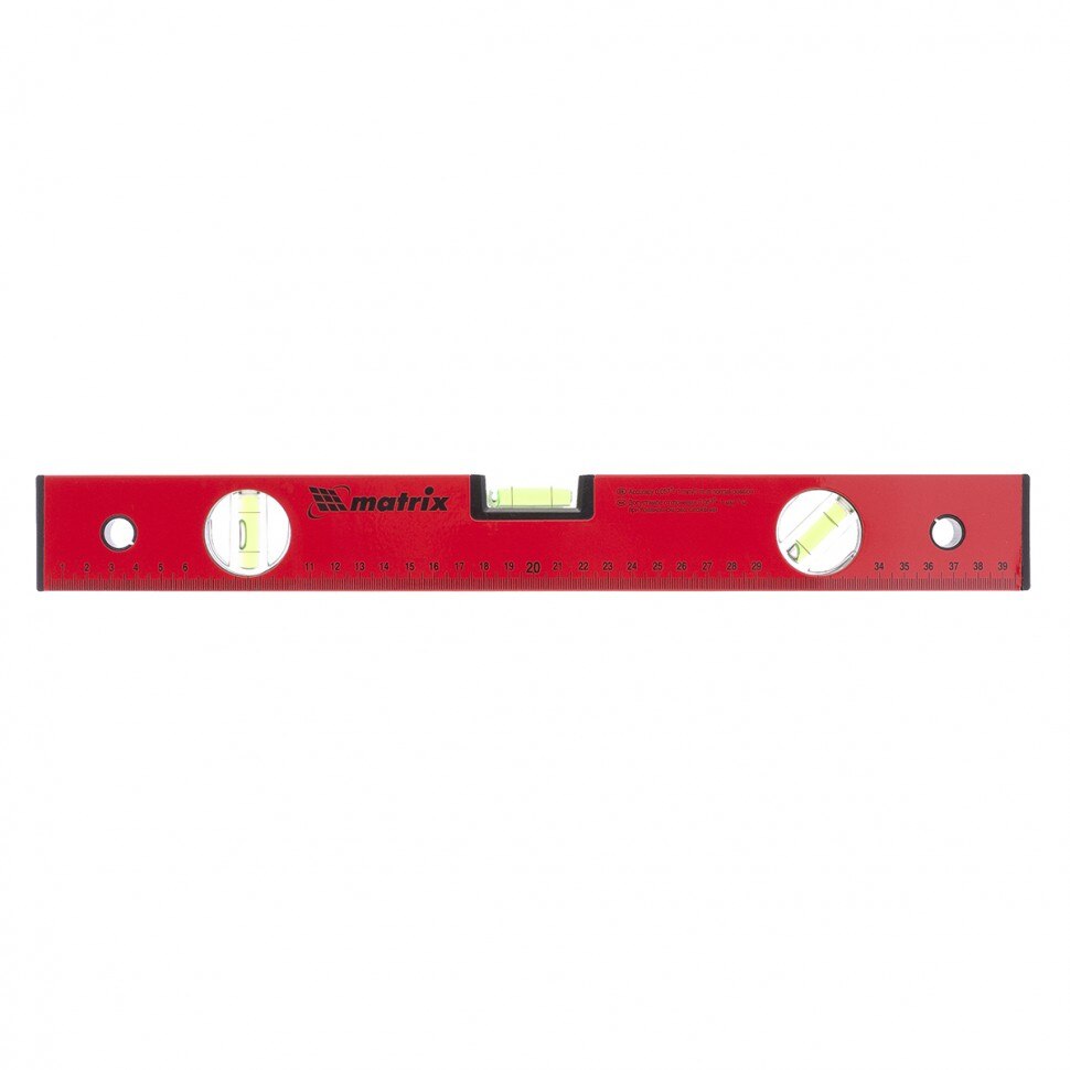 Nivela aluminiu, 400 mm, 3 bule, rosie, cu rigla, MTX