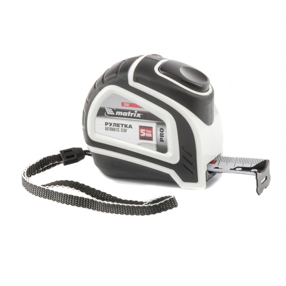 Ruleta, carcasa cauciucata, buton - pauza, certificare CE, 5 m х 25 mm, uz caznic, MTX