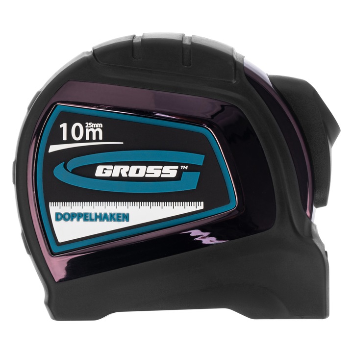 Ruleta Doppelhaken, 10 m х 25 mm, capat bilateral, scala bilaterala, acoperire nailon, uz caznic, GROSS