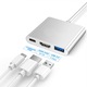 Адаптер TechDelivery TD-UBC20S Silver, Multiport Hub 3in1, USB Type-C към HDMI 4K, USB, USB-C, PD 60W зареждане, Thunderbolt 3