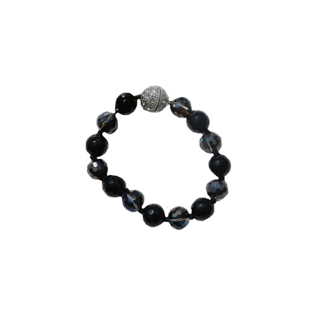 Bratara deosebita,model cu margele,cu textura elastica,D&J Exclussive, negru