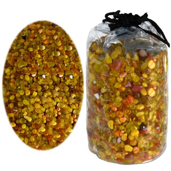 Cristale sticla colorata, margele decorative, sticla ornamentala, Rasteli, Ø 4-6 mm, 820 g, nuante galben, art. 5552 Cristale sticla colorata, margele decorative, sticla ornamentala, Rasteli, Ø 4-6 mm, 820 g, nuante galben, art. 5552