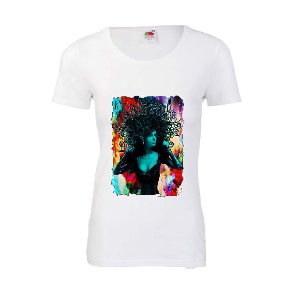 Tricou dama personalizat dead art alb L