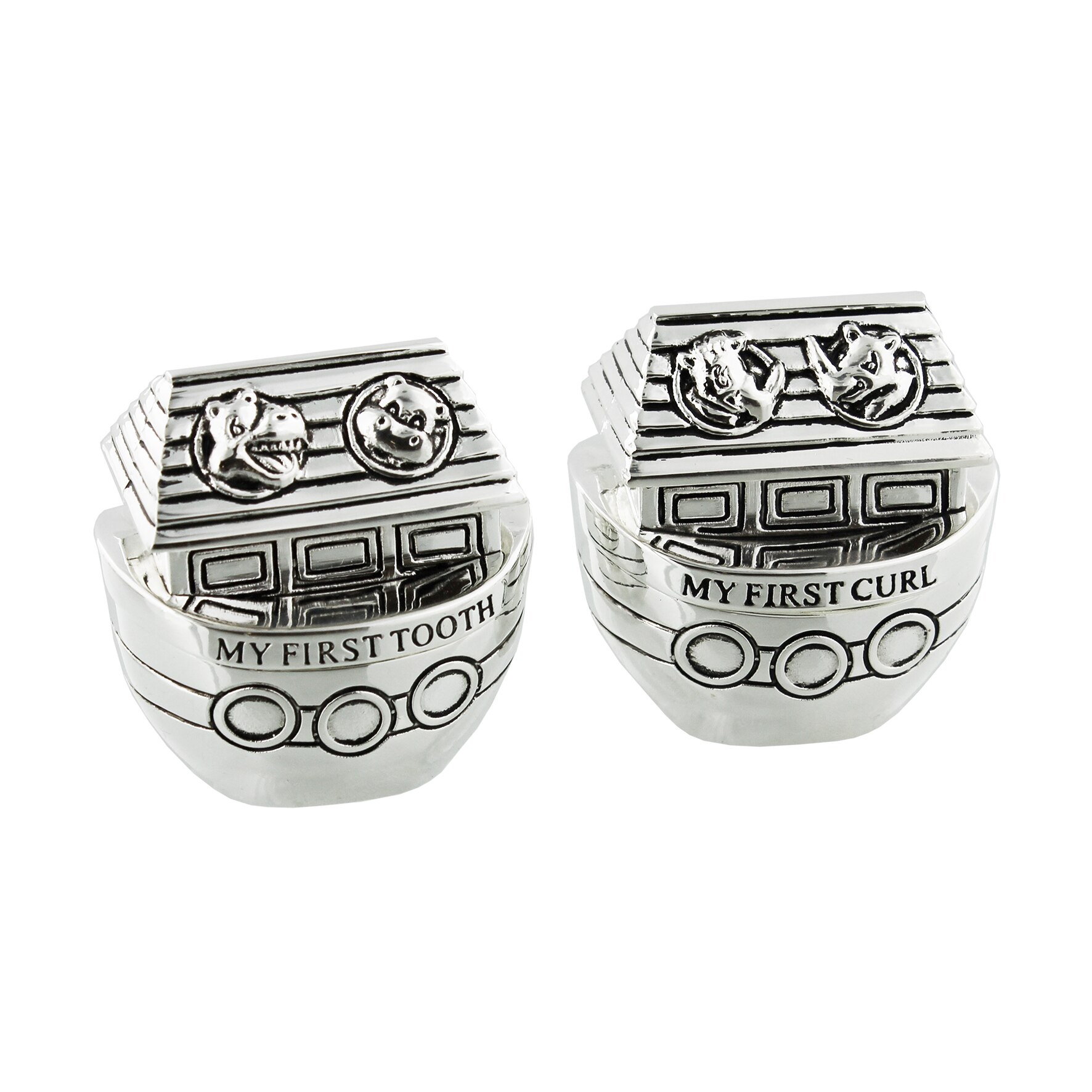 Set 2 piese,celebration, cutiute argintate, model arca lui noe