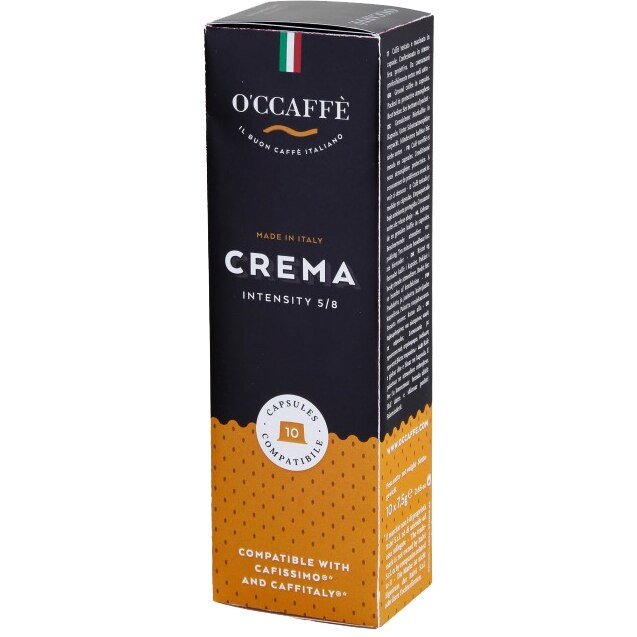 Cafea capsule O'CCAFFE Crema, compatibile Cafissimo, 10 capsule, 75 gr