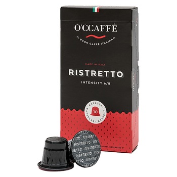 Cafea capsule O'CCAFFE Ristretto, compatibile Nespresso, 10 capsule, 50 gr Cafea capsule O'CCAFFE Ristretto, compatibile Nespresso, 10 capsule, 50 gr
