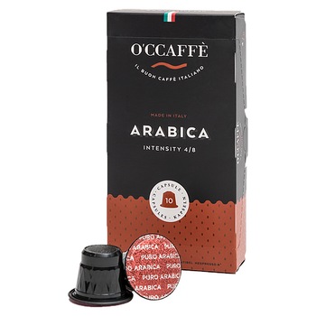 Cafea capsule O'CCAFFE Arabica, compatibile Nespresso, 10 capsule, 50 gr Cafea capsule O'CCAFFE Arabica, compatibile Nespresso, 10 capsule, 50 gr