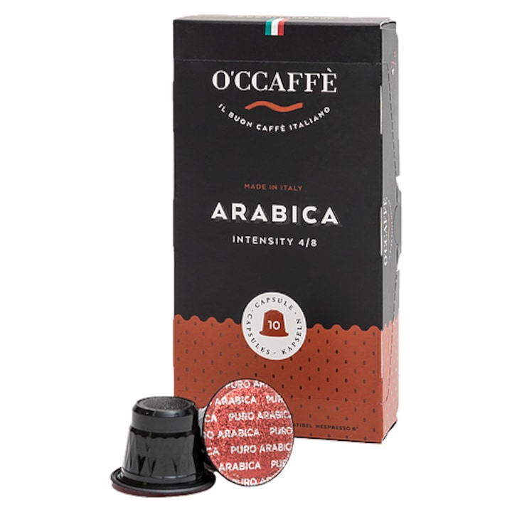 Кафе капсули O'CCAFFE Arabica, Съвместими с Nespresso, 10 капсули, 50 гр