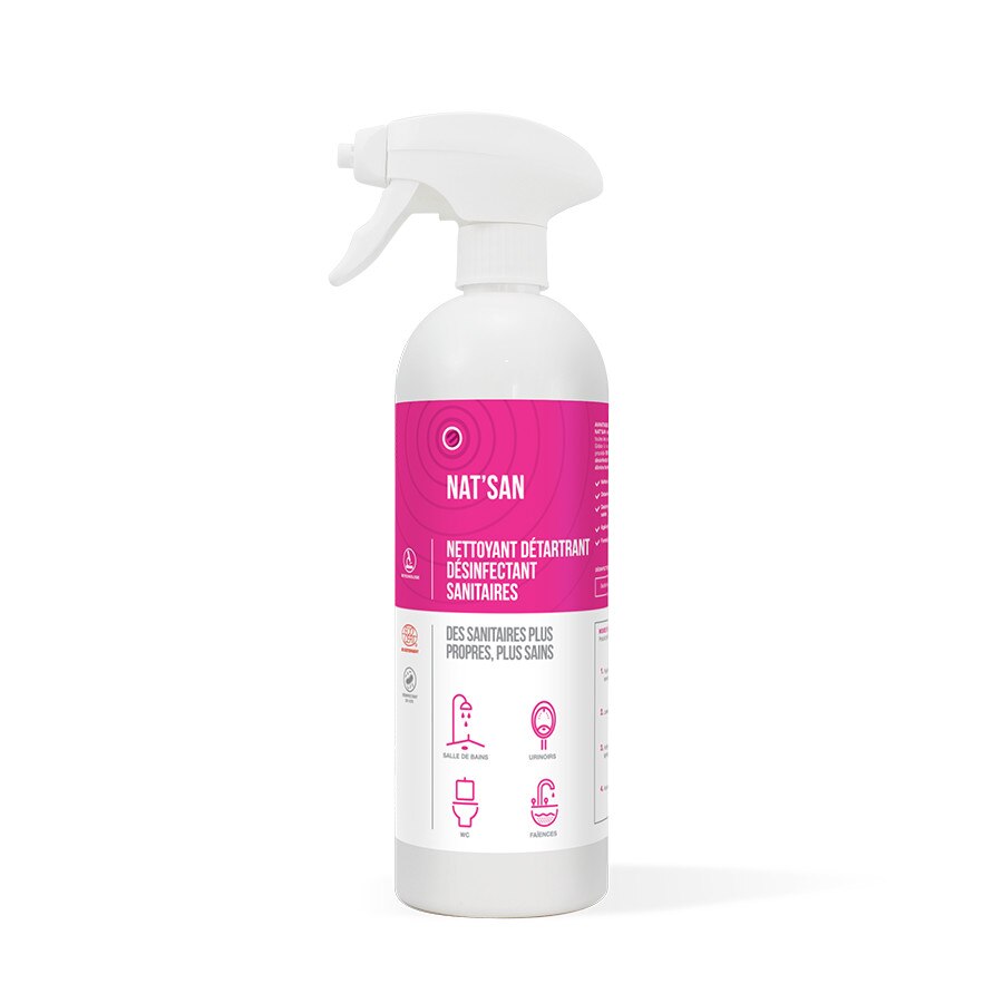 Detergent anti-calcar igienizant baie, Nat'san, 750 ml