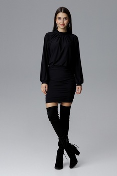 Rochie de zi model 126009 Figl, Negru, M Rochie de zi model 126009 Figl, Negru, M