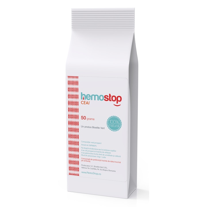 Ceai pentru hemoroizi, HemoStop, cu efect antiinflamator, tonic venos, antioxidant, 50 gr