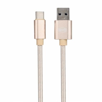 Cablu incarcator USB Tip C, 2m, auriu Gold 511.38 Heyner Cablu incarcator USB Tip C, 2m, auriu Gold 511.38 Heyner