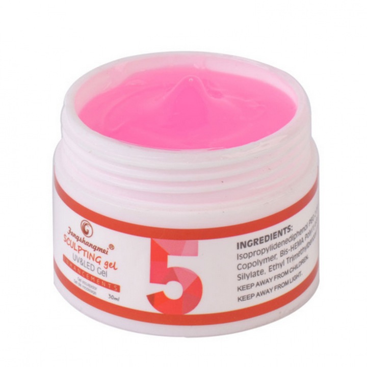 Gel UV pentru constructii unghii No.5 FSM, 15 g, Rose