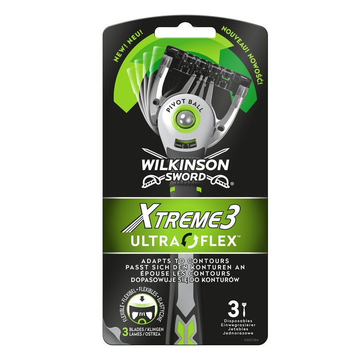 Aparat de ras Wilkinson Xtreme3 Ultra Flex, Barbati, 3 buc