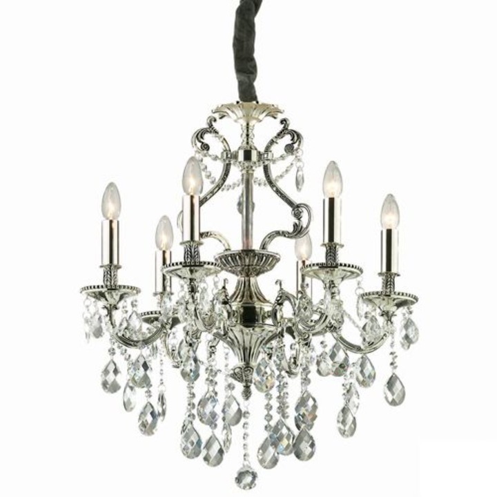 Lustra,Gioconda SP6,IDEAL LUX,metal,cristal ,argintiu