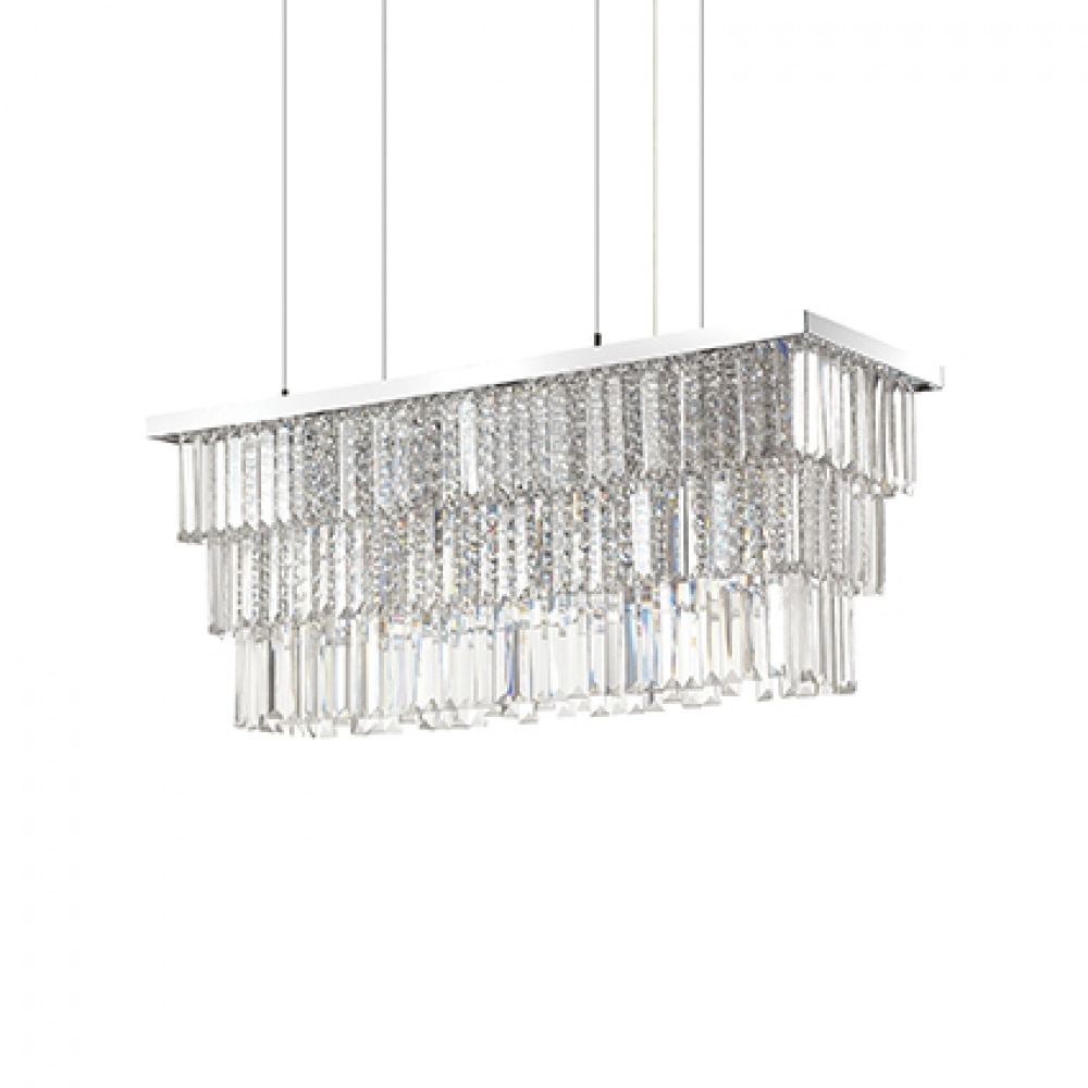 Lustra Martinez SP6,IDEAL LUX,metal,cristal ,crom