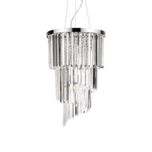 Lustra Carlton SP8,IDEAL LUX,metal,cristal ,crom