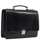 Servieta barbati piele naturala, neagra, S109