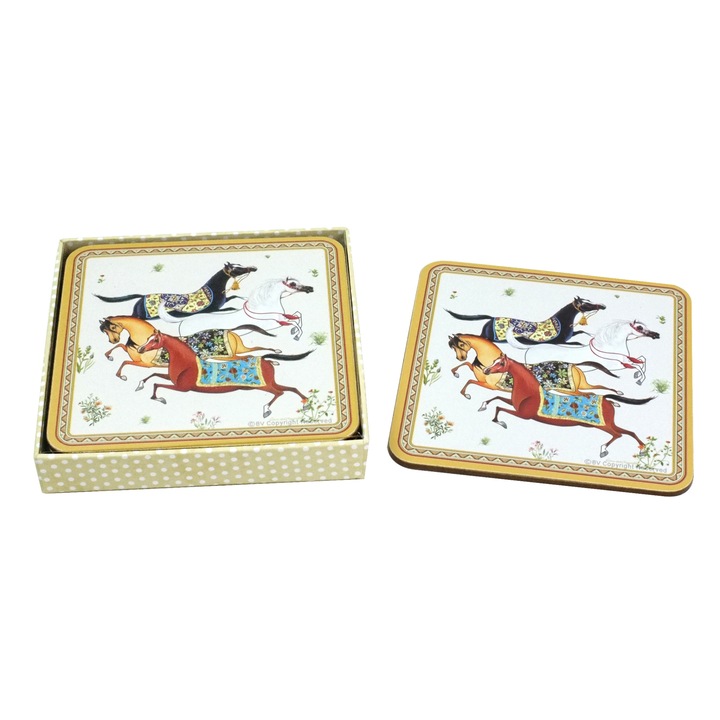 Set Suport Pahare, 4 Piese, Model Horses, Boboshop