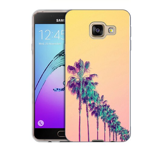 Husa Samsung Galaxy C7 C7000 Silicon Gel Tpu Model Palm Trees Multicolor