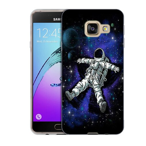 Husa Samsung Galaxy C7 C7000 Silicon Gel Tpu Model Space Astronaut Multicolor