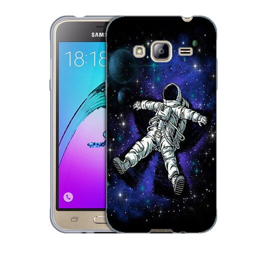 Husa Samsung Galaxy J3 si J3 2016 J320 Silicon Gel Tpu Model Space Astronaut Multicolor