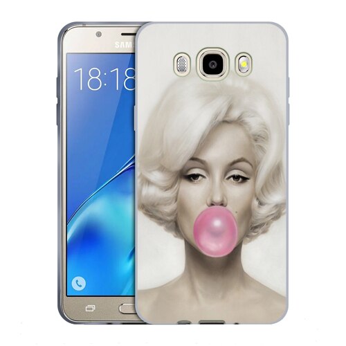 Husa Samsung Galaxy J7 2016 J710 Silicon Gel Tpu Model Marilyn Monroe Bubble Gum Multicolor