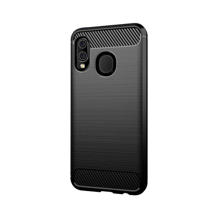 Husa Spate Forcell Carbon Pro Compatibila Cu Samsung Galaxy A20e Negru Silicon