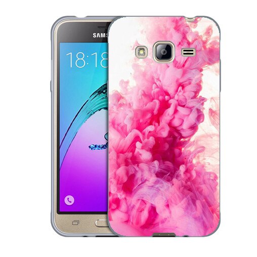 Husa Samsung Galaxy J3 si J3 2016 J320 Silicon Gel Tpu Model Pink Smoke Multicolor