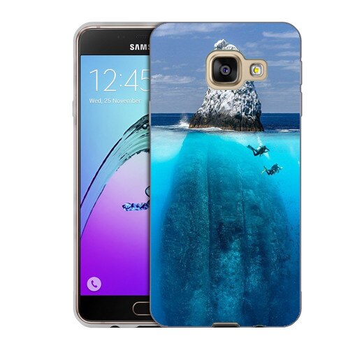 Husa Samsung Galaxy C7 C7000 Silicon Gel Tpu Model Subacvatic Cliff Multicolor