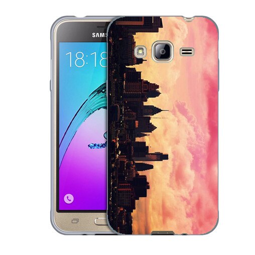 Husa Samsung Galaxy J3 si J3 2016 J320 Silicon Gel Tpu Model Vertical City Multicolor