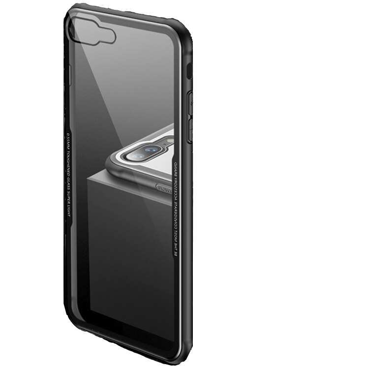 Husa de protectie telefon iPhone 8/7 cu spate transparent din geam temperat