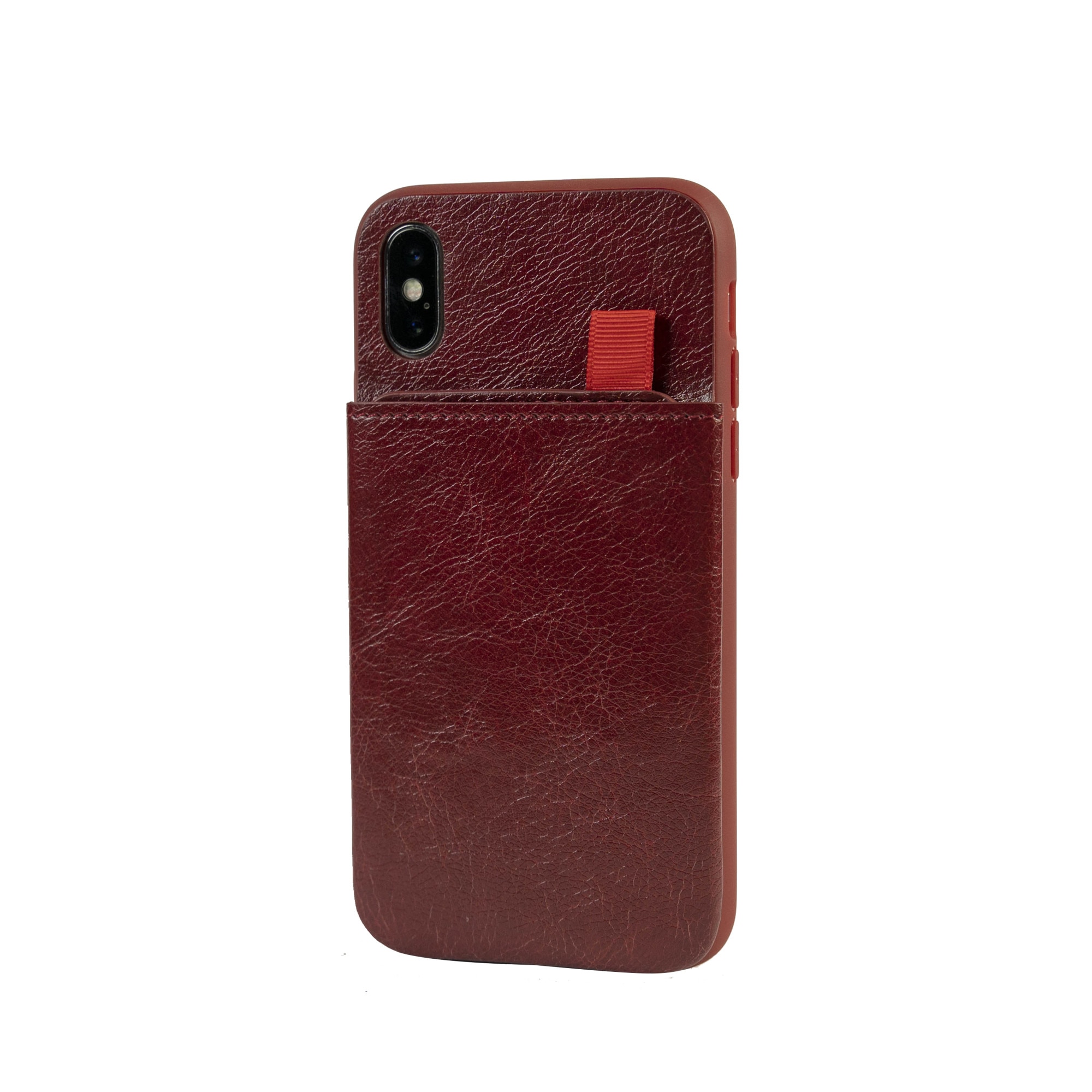 Carcasa pentru iPhone X/Xs, Piele Eco, cu Folie protectie ecran /-/ Burgundy